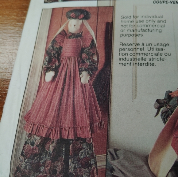 McCall's Sewing Pattern 5985 Bunny Rabbit Vacuum Cover Sewing Machine Cover - Picture 2 of 5